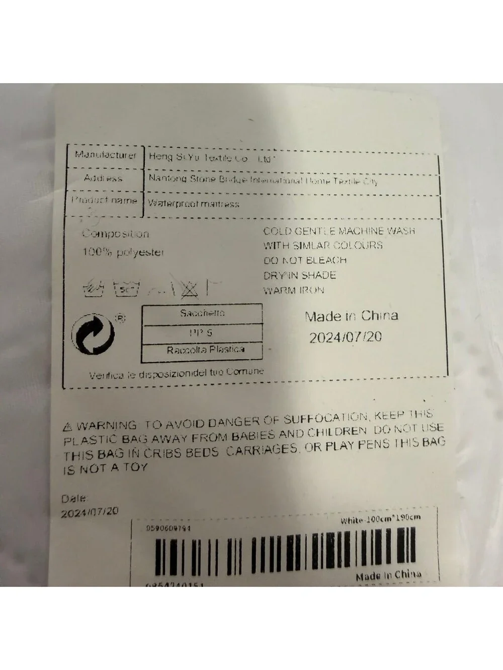 Full Size Bed Waterproof Mattress Protector/Cover BRAND NEW